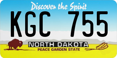 ND license plate KGC755