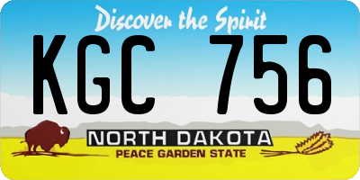 ND license plate KGC756