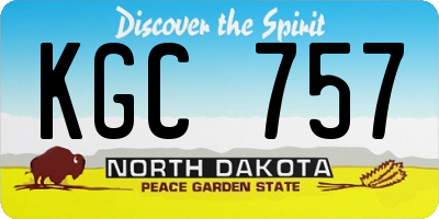 ND license plate KGC757