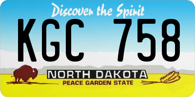 ND license plate KGC758