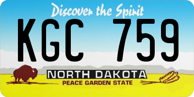 ND license plate KGC759