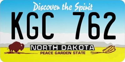 ND license plate KGC762