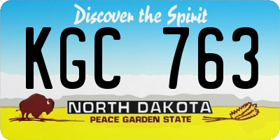 ND license plate KGC763