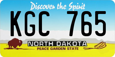 ND license plate KGC765