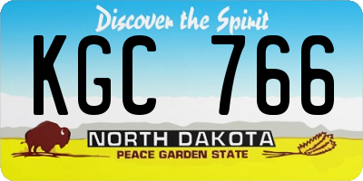 ND license plate KGC766