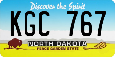 ND license plate KGC767
