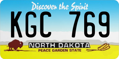 ND license plate KGC769