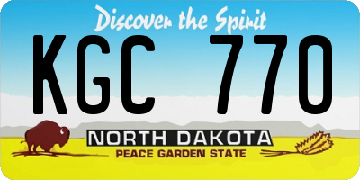 ND license plate KGC770