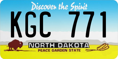 ND license plate KGC771