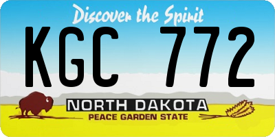 ND license plate KGC772