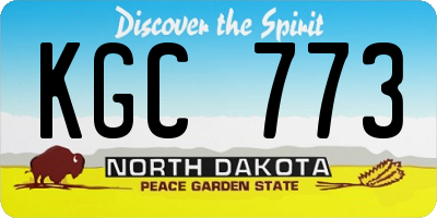 ND license plate KGC773