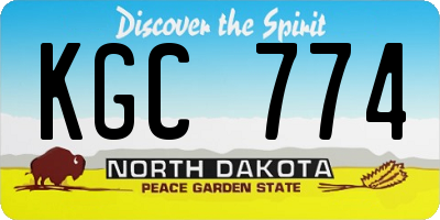 ND license plate KGC774