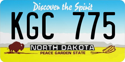 ND license plate KGC775