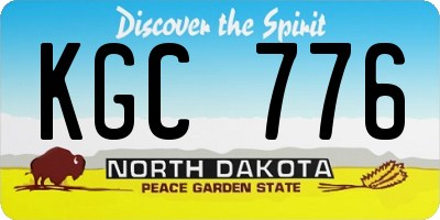 ND license plate KGC776
