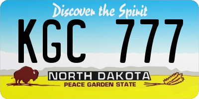 ND license plate KGC777