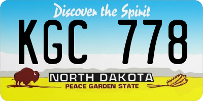 ND license plate KGC778