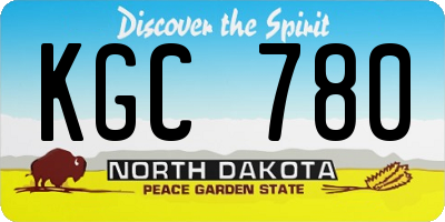 ND license plate KGC780