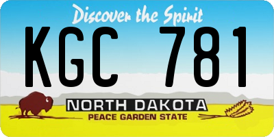 ND license plate KGC781