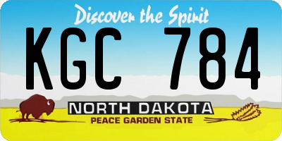 ND license plate KGC784