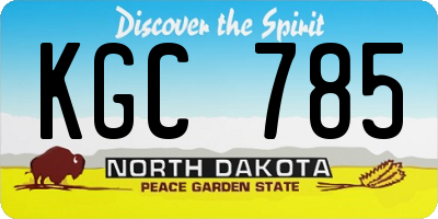 ND license plate KGC785