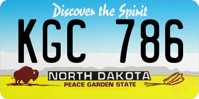 ND license plate KGC786