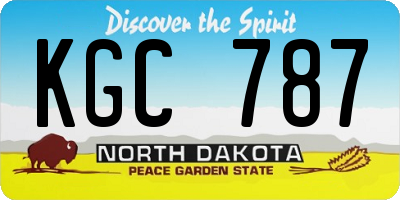 ND license plate KGC787