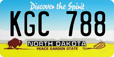 ND license plate KGC788