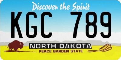 ND license plate KGC789