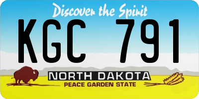 ND license plate KGC791