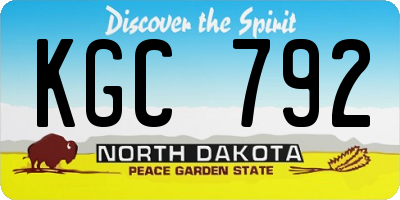 ND license plate KGC792