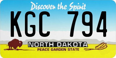 ND license plate KGC794