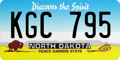 ND license plate KGC795