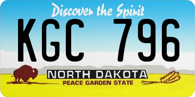 ND license plate KGC796