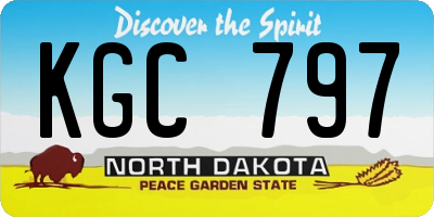 ND license plate KGC797