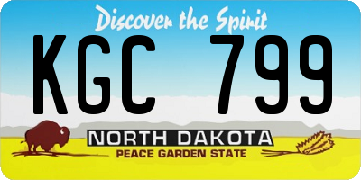 ND license plate KGC799