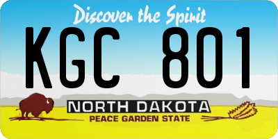 ND license plate KGC801