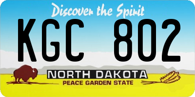 ND license plate KGC802
