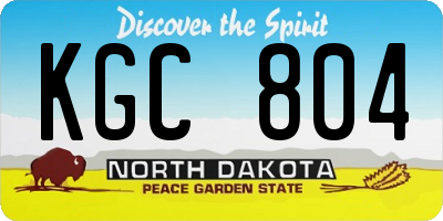 ND license plate KGC804