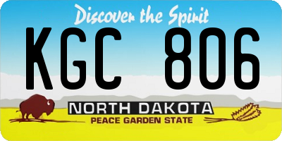 ND license plate KGC806