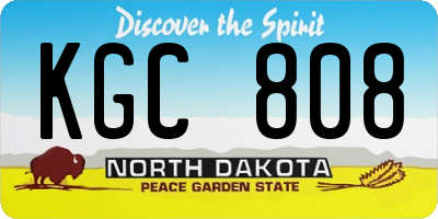 ND license plate KGC808