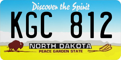 ND license plate KGC812