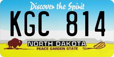 ND license plate KGC814