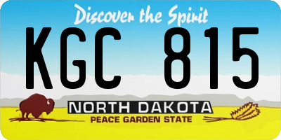 ND license plate KGC815