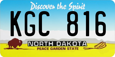 ND license plate KGC816