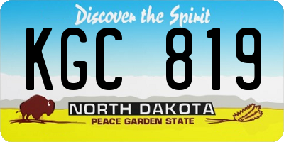 ND license plate KGC819