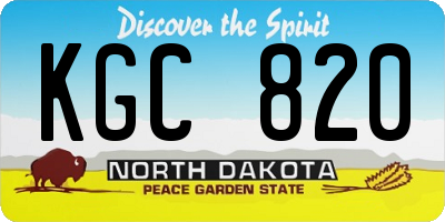 ND license plate KGC820