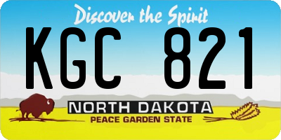 ND license plate KGC821
