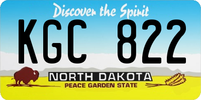 ND license plate KGC822