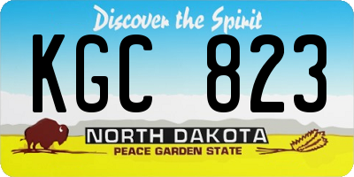ND license plate KGC823