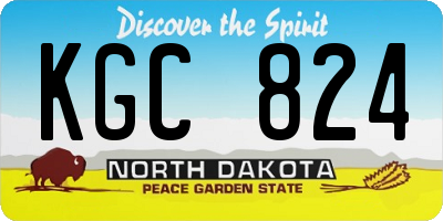 ND license plate KGC824